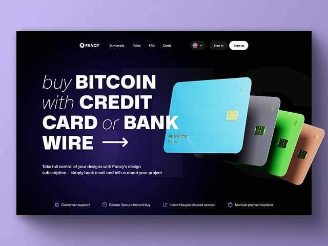 Buy Bitcoin with Credit interface